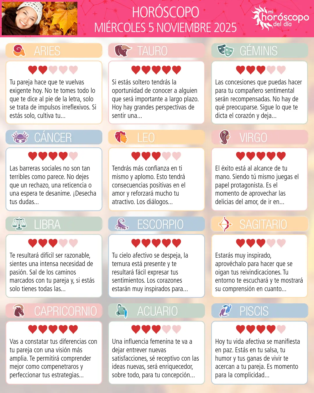 Horóscopo del Miércoles 5 De Noviembre De 2025