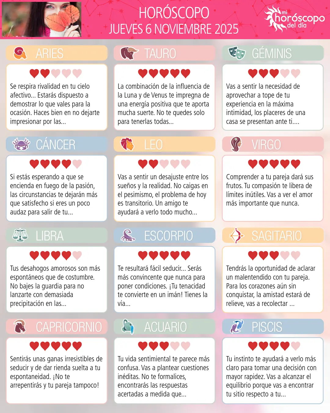 Horóscopo del Jueves 6 De Noviembre De 2025