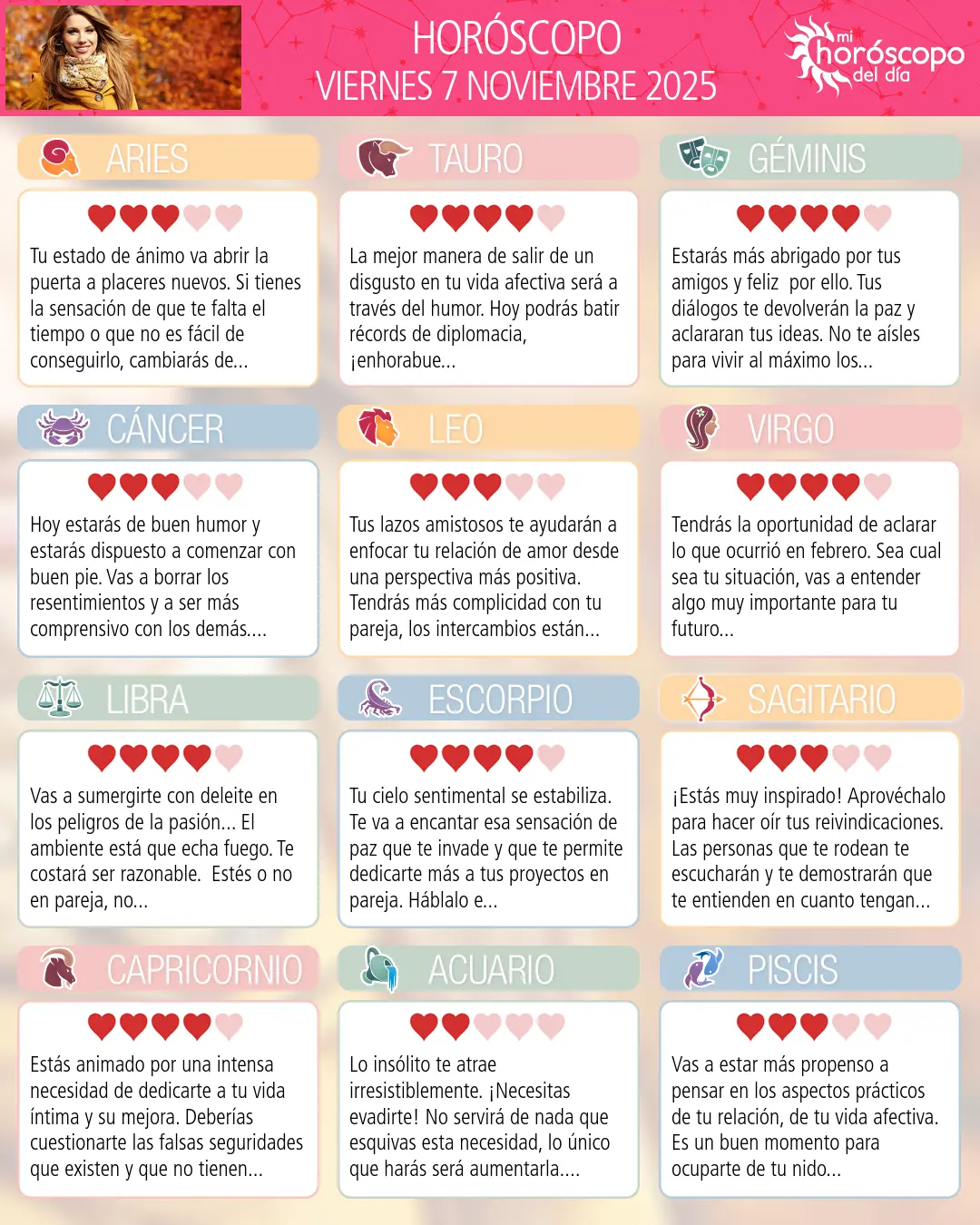 Horóscopo del Viernes 7 De Noviembre De 2025