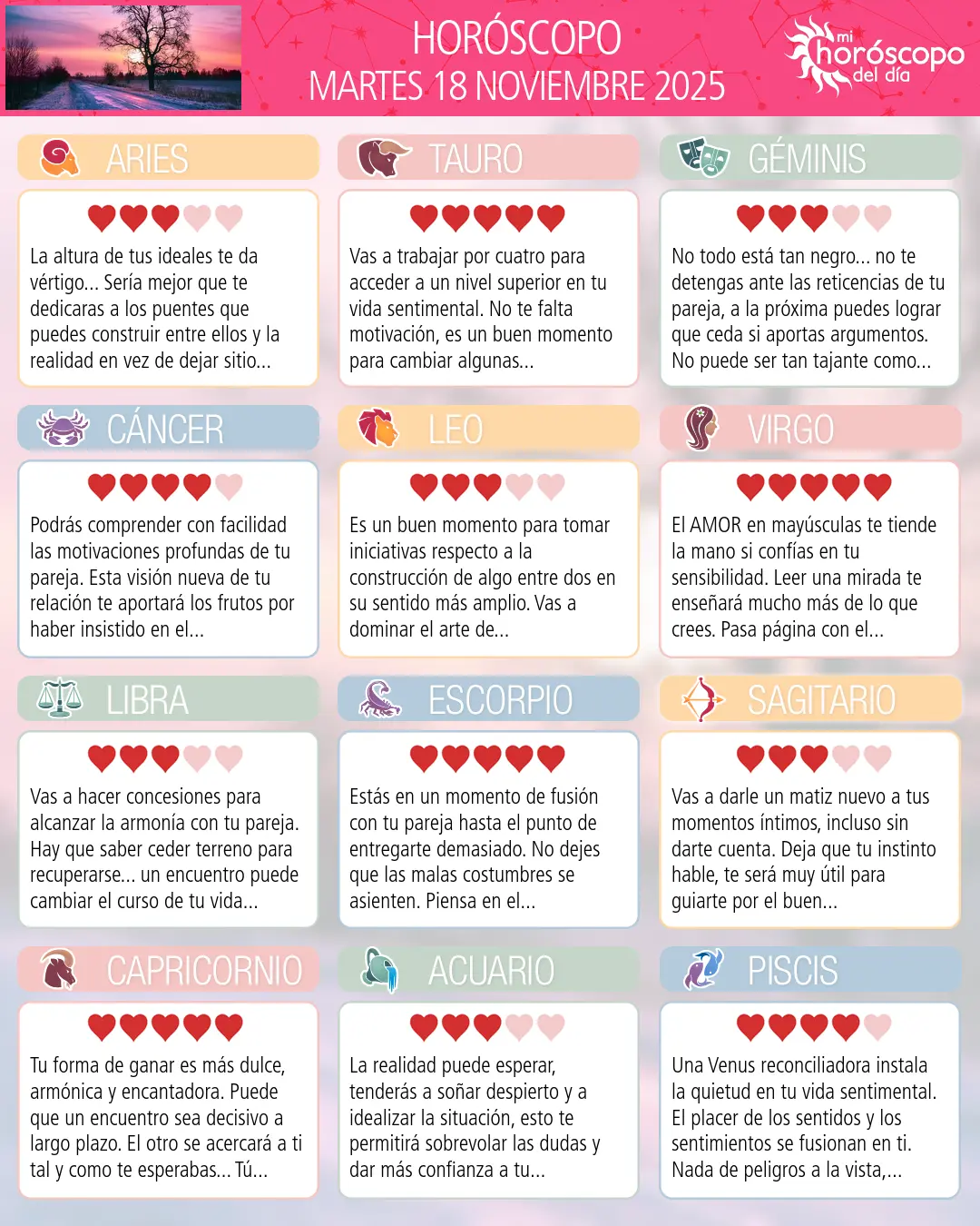 Horóscopo del Martes 18 De Noviembre De 2025
