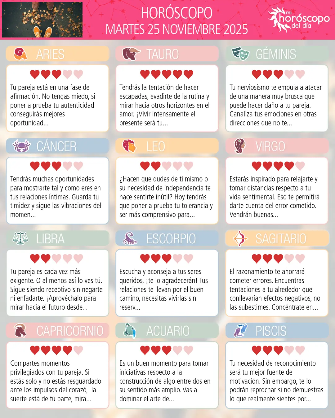 Horóscopo del Martes 25 De Noviembre De 2025