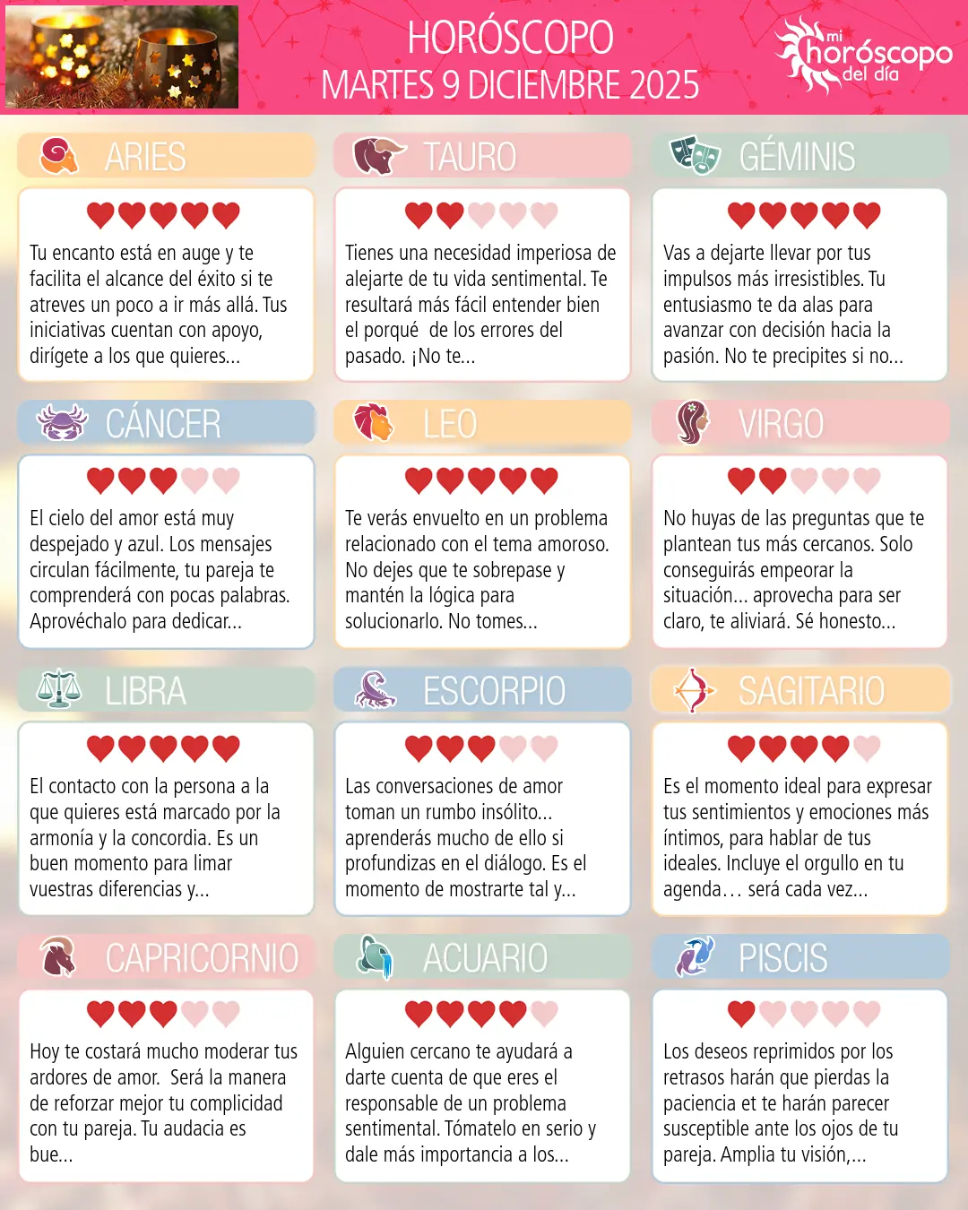 Horóscopo del Martes 9 De Diciembre De 2025