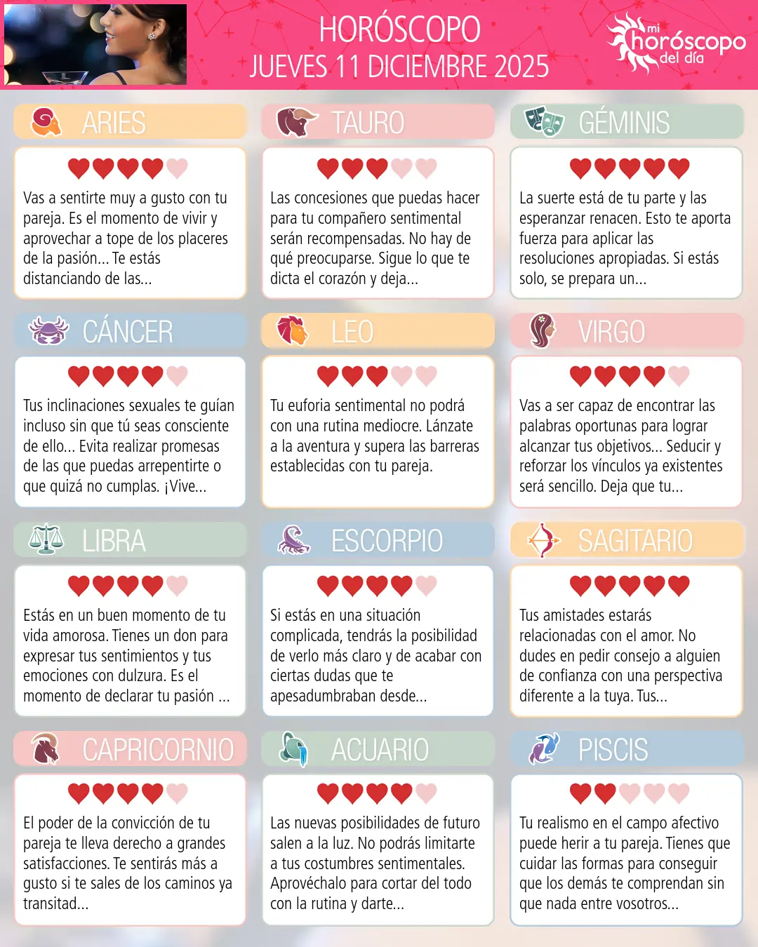 Horóscopo del Jueves 11 De Diciembre De 2025
