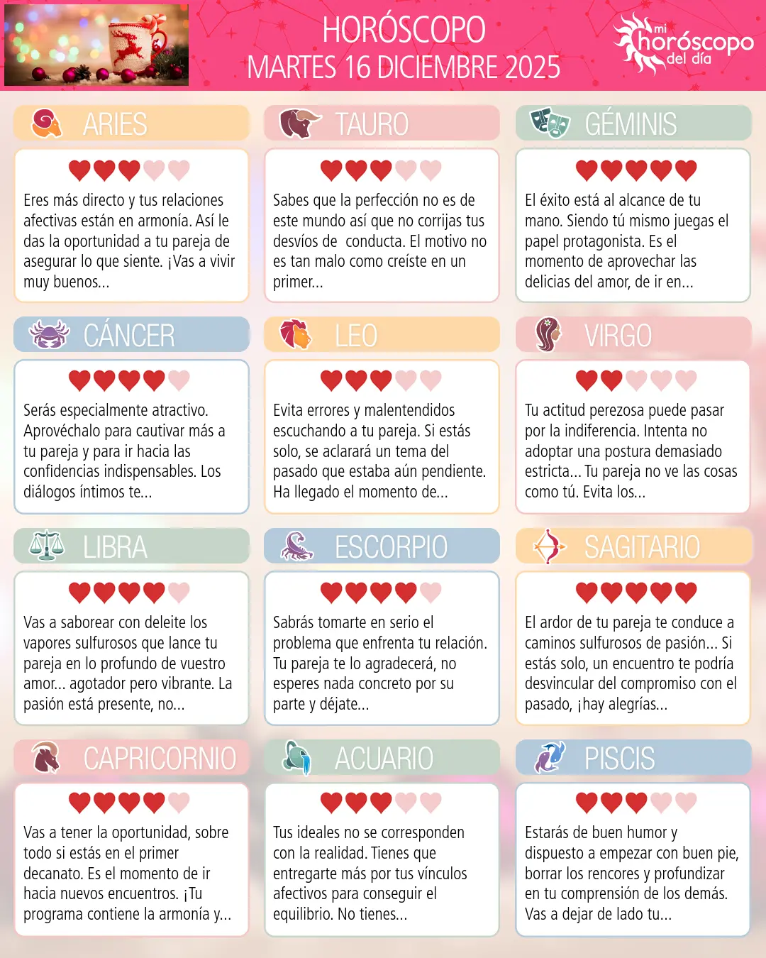 Horóscopo del Martes 16 De Diciembre De 2025